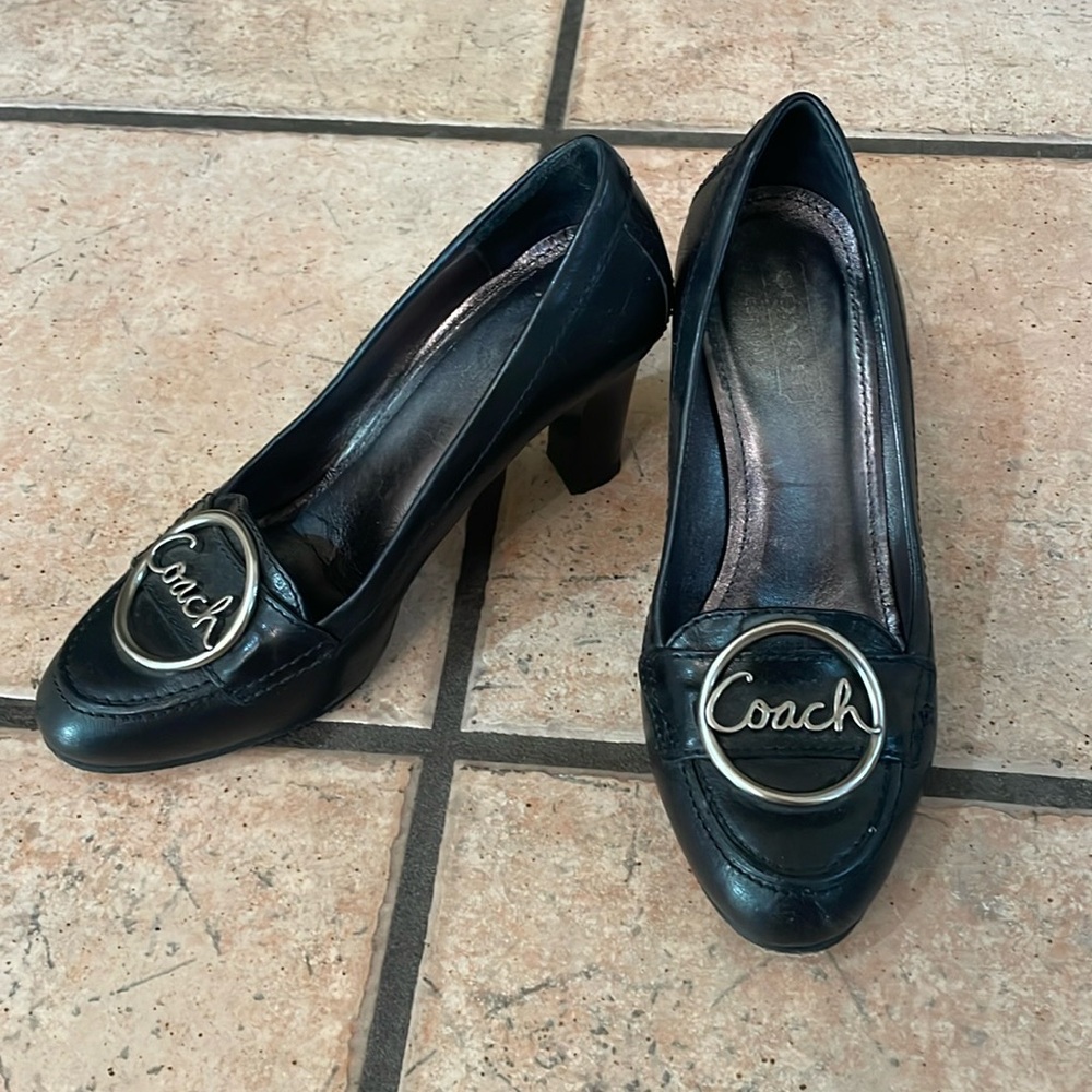 Coach Black Leather Heels